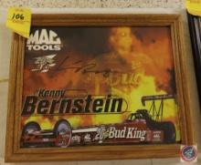Kenny Bernstein signed poster in frame
