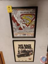 Racing memorabilia in frames