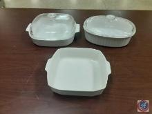 CorningWare dishes (2) have lids