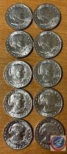 (10) Uncirculated 1981 Susan B Anthony Dollars