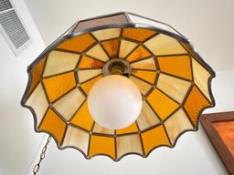 Vintage Pub Style Stained Glass Hanging Lamp