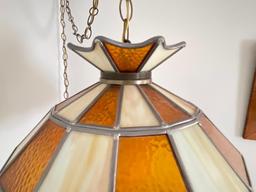 Vintage Pub Style Stained Glass Hanging Lamp