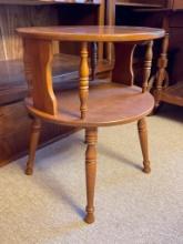 Vintage Wooden Round 2 Tier Table