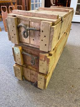 Group of 3 Wooden Military Ammunition Crates