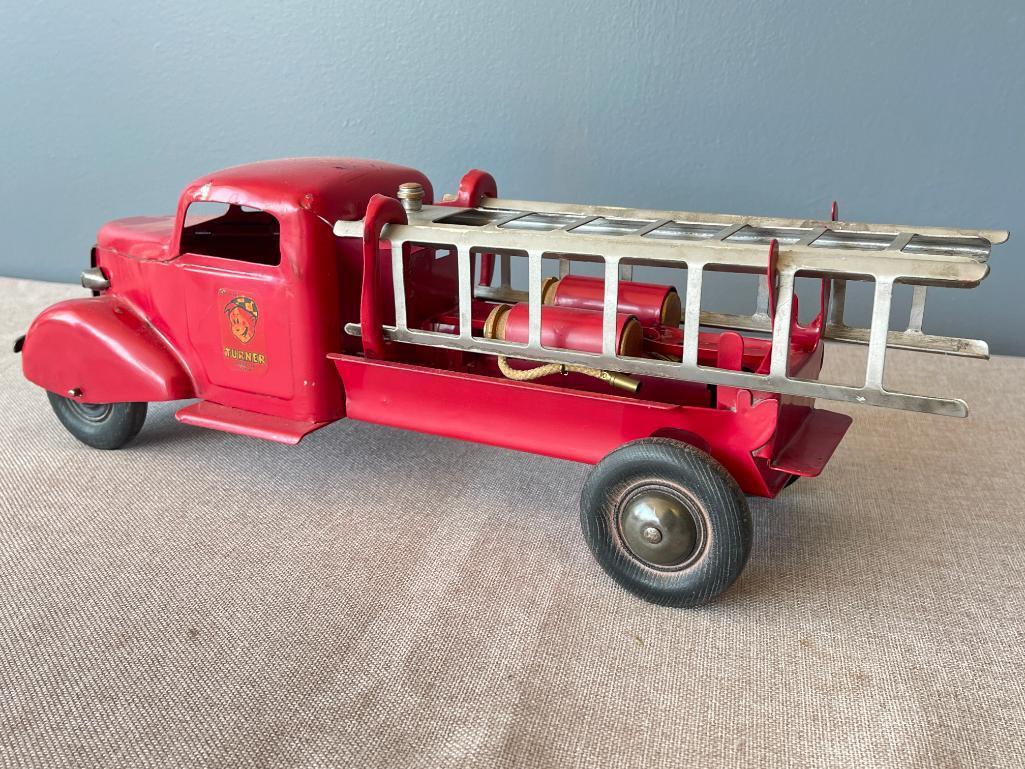 Vintage Turner Metal Toy Fire Truck