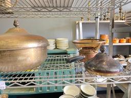 Misc Shelf Lot of Misc Restaurant Cookware and More