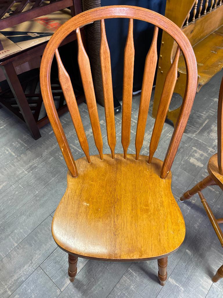 Three Windsor Back Dining Chairs