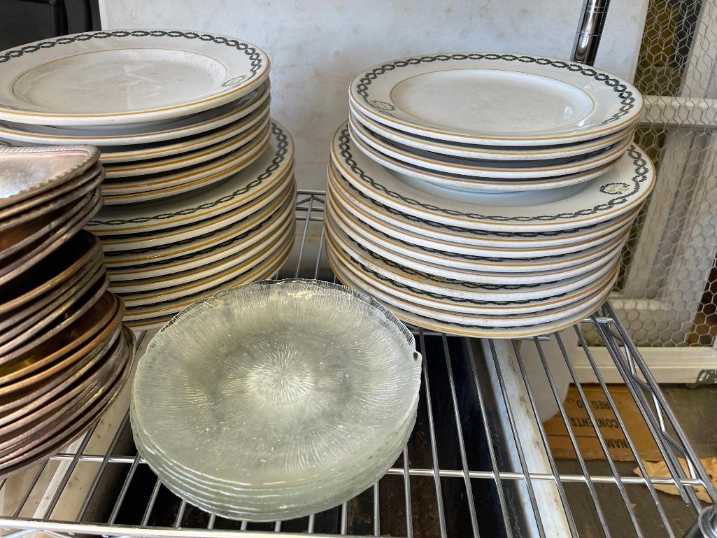 Shelf Lot of Shenango China Dinner Plates and More from King Cole Restaurant