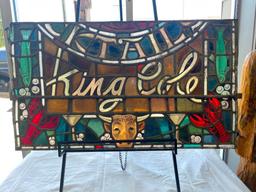 Leaded Stained Glass "King Cole" Restaurant Sign