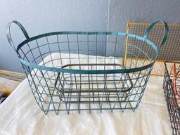 Group of Misc Wire Baskets, Trays and More