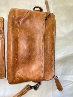 Ladies Tan Leather Frye Wristlet and Wallet