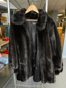 Ladies Faux Fur Coat by Dennis Basso Size L