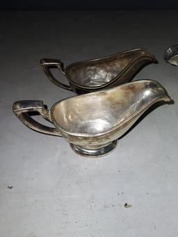 Four Vintage King Cole Silver Soldered Small Gravy Boats