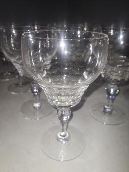 Twelve King Cole Cut Crystal Stemmed Wine Glasses