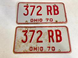 Matching Set of 1970 Ohio License Plates