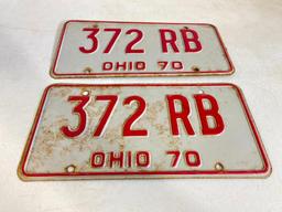 Matching Set of 1970 Ohio License Plates