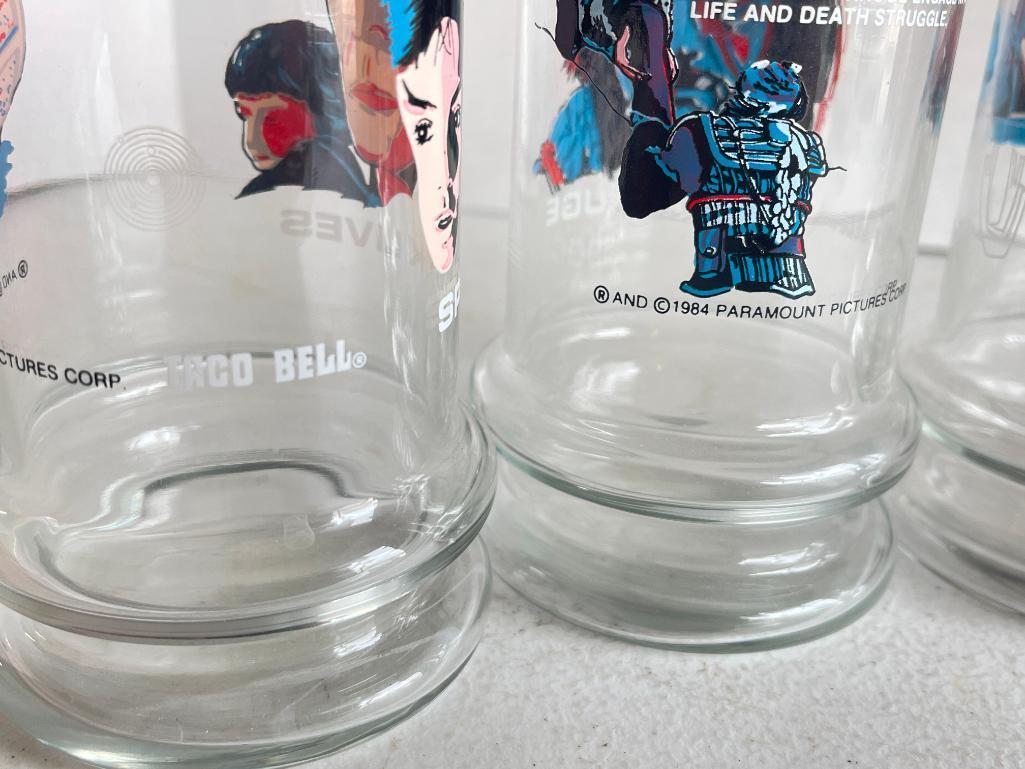 Set of 4 Vintage Taco Bell Star Trek III Glasses