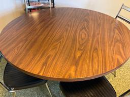 Small Vintage Round Dining Table with 4 Chrome Chairs