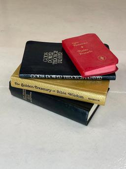 4 bibles. Psalms proverbs., bible wisdom., holy scriptures