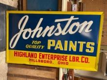"Johnston Paints" Hillsboro, OH Metal Sign