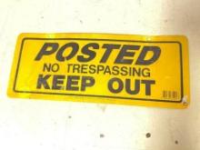 Tin "No Trespassing" Sign