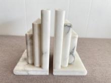 Set of Marble Bookends