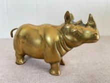 Vintage Brass Rhino