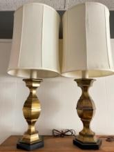 Pair of Vintage Tall Heavy Lamps