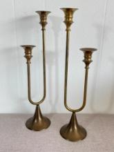 Set of 2 Brass Candle Sticks