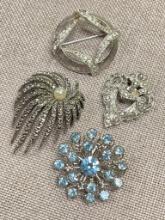 Four Vintage Brooches