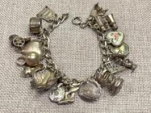 Charm Bracelet w/Some Sterling Silver Charms