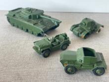 Group of 4 Vintage Dinky Toys Military Vehicles