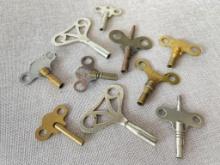 Group of 10 Vintage Clock Keys