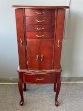 Wooden Standing Jewelry Armoire