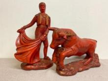 Vintage Ceramic Bull and Matador