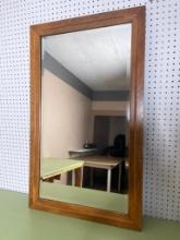Wooden Framed Beveled Mirror