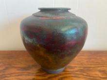 Pottery Vase with Iridescent Glaze
