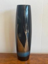 Vintage Black Lacquer Tulip Vase