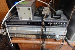 LOT OF ELECTRONIC EQUIPMENT INCLUDING DVD VCR SPEAKERS AND MORE
