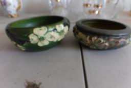 TWO ROSEVILLE DOGWOOD BOWLS 6 AND 5 INCH BOWLS
