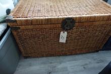 NATURAL FINISH RATTAN CHEST APPROX 36 X 20 X 20