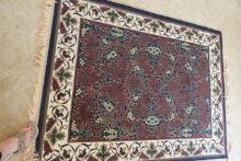 FOUR RUGS INCLUDING 5 X 4 PERSIAN TYPE AND PRAYER RUG AND TWO THROW RUGS