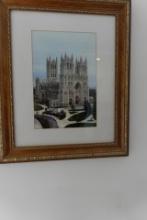 FRAMED PHOTO OF CATHEDRAL APPROX 14 X 12