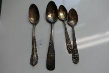 COIN SILVER SPOON BATTLESHIP INDIANA 2 COIN SILVER TEASPOONS BY J GUTHRE