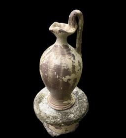 Concrete Vase with Pedestal -vase 27 1/2” H and