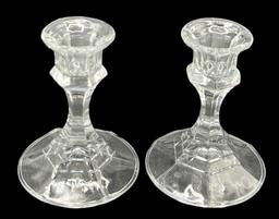 Assorted Vintage Glass Items:  (2) Libbey Candle
