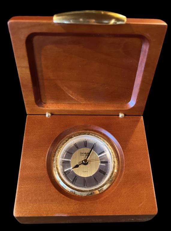 Danbury Clock Company Wooden Desktop Clock