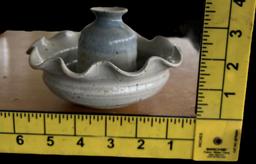 Smith Pottery Signed Oil Lamp