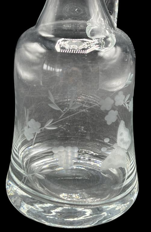 Vintage Toscany Etched Glass Wine Decanter,