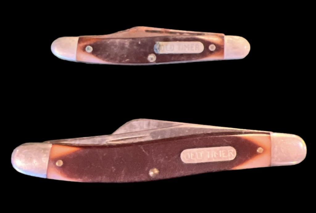 (2) Vintage Schrade Old Timer Pocket Knives